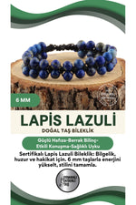 Sertifikalı Lapis Doğal Taşı Bileklik - 6 Mm B656