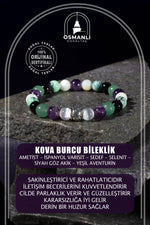 Kova Burcu Doğal Taş 8mm Bileklik