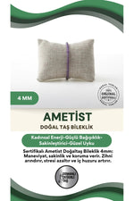 Sertifikalı Ametist Doğaltaş Bileklik 4 Mm, B995