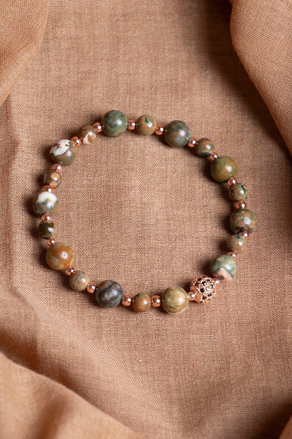 SERTİFİKALI Jasper Doğal Taş Bileklik 6-8 mm