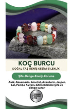 Koç Burcu Doğal Taş Geniş Kesim El Yapımı Bileklik