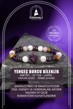 Yengeç Burcu Doğal Taş 8mm Yonca Bileklik