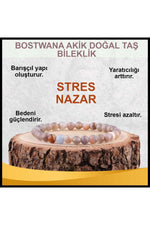 Sertifikalı Bostwana Akik Doğal Taş Bileklik 6mm B099