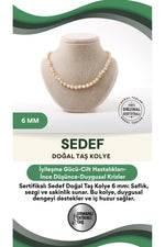Sertifikalı Sedef Doğaltaş Kolye 6 Mm, M590