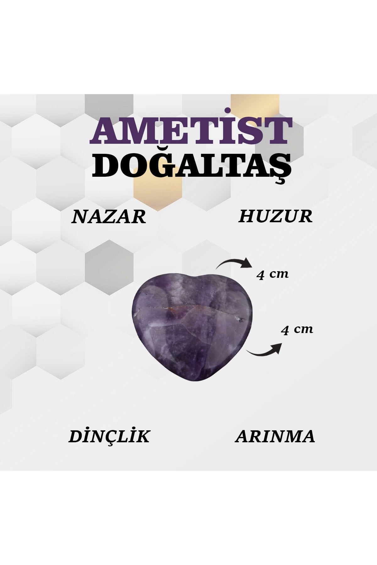 Sertifikalı Ametist ( Taşlar) Doğaltaş 4 Cm D013