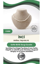 Sertifikalı Inci Doğaltaş Kolye 6 Mm, M571