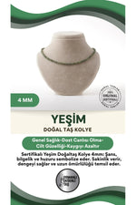 Sertifikalı Yeşim Doğaltaş Kolye 4 Mm, M488