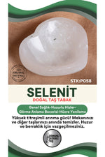 Sertifikalı Selenit Doğal Taş Kalp Tabak No:1 P058