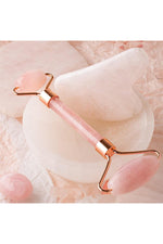 Sertifikalı Pembe Kuvars Gua Sha Ve Roller Set - Birinci Sınıf (sertifikalı)
