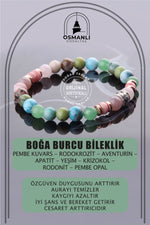 Sertifikalı Boğa Burcu Doğal Taş Bileklik B017
