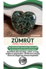 Sertifikalı Zümrüt Doğal Taş Kalp Obje P050