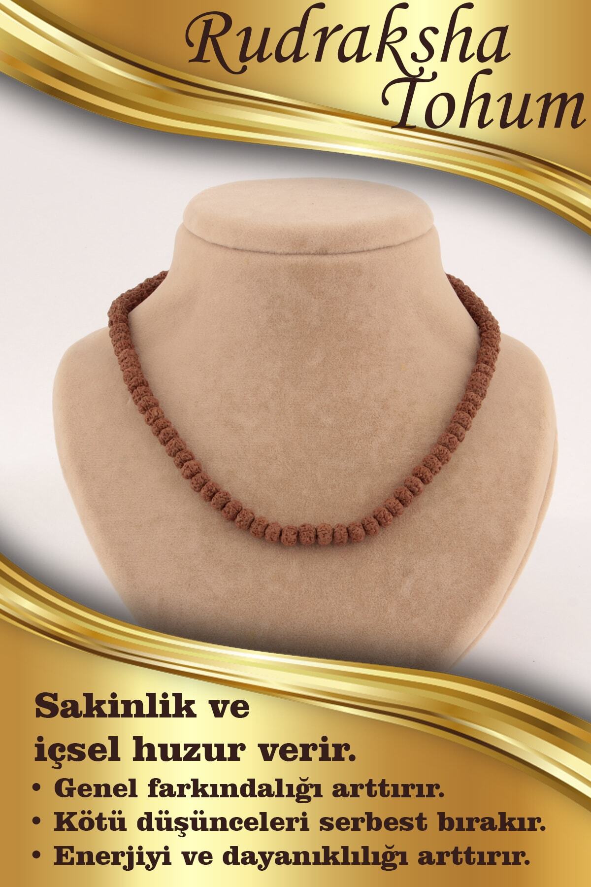 Sertifikalı Rudraksha Tohum 6mm Kolye (DÜĞÜMSÜZ)