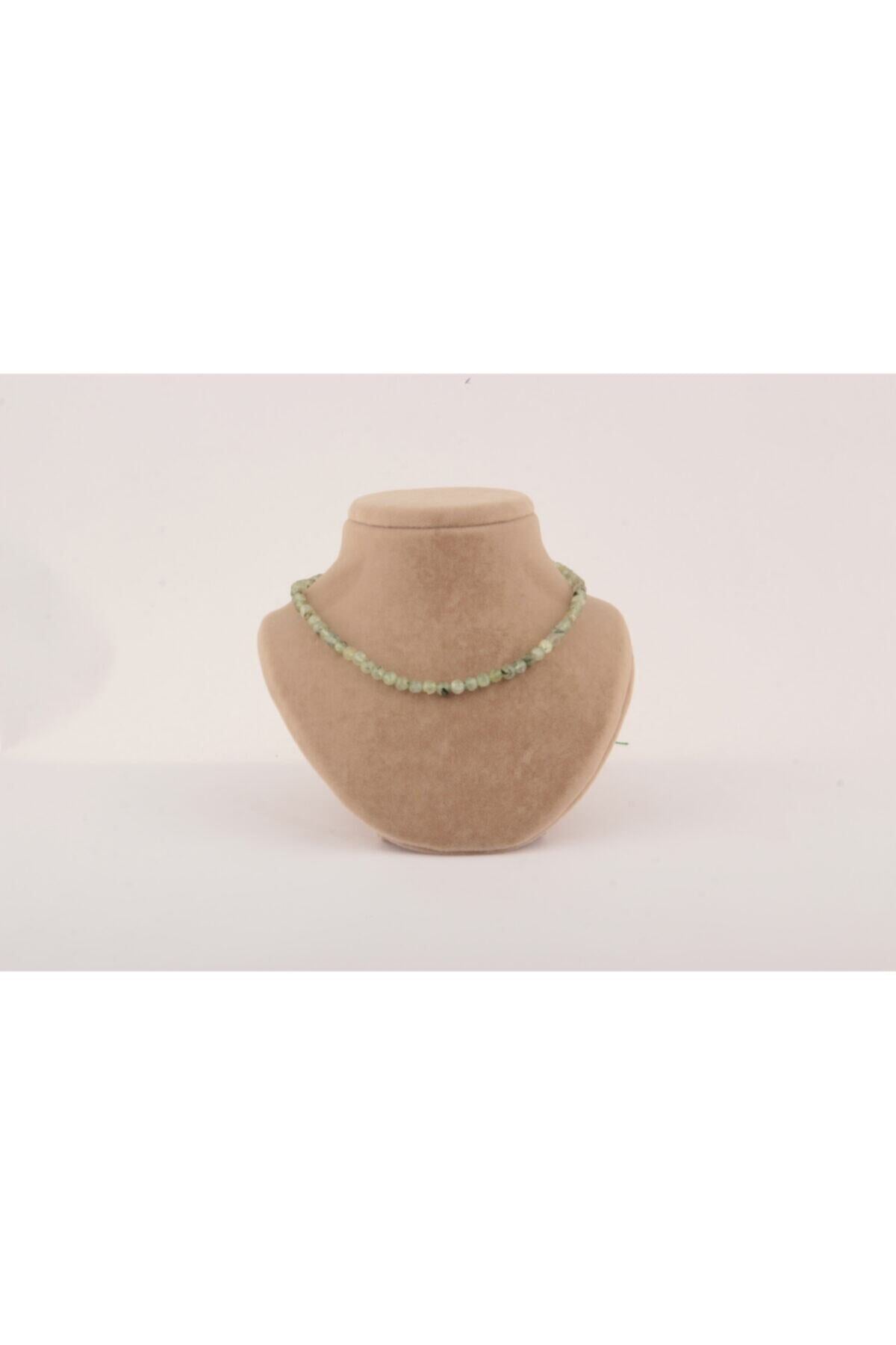 Sertifikalı Prehnit 6mm Kolye (DÜĞÜMSÜZ)