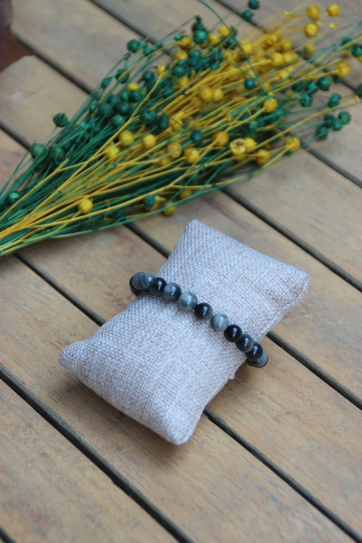 Sertifikalı Kedi Gözü Taşı Doğal Taş Bileklik- 8 Mm B185