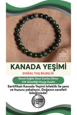 SERTİFİKALI Kanada Yeşim Doğal Taş Bileklik