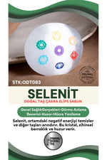 SERTİFİKALI Selenit Doğal Taş Elips Sabun ODT083