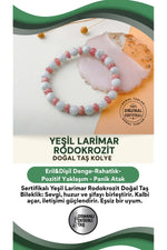 Sertifikalı Yeşil Larimar Rodokrozit Doğal Taş Bileklik