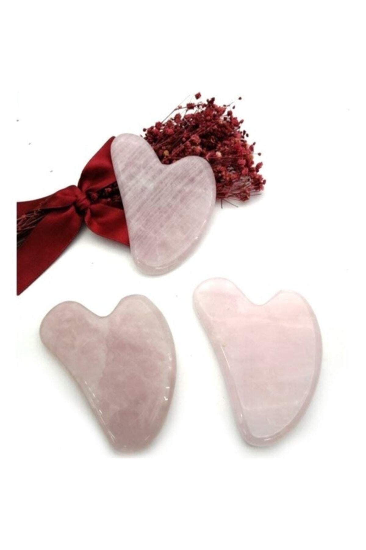 Sertifikalı Pembe Kuvars Gua Sha Yüz Masaj Aleti