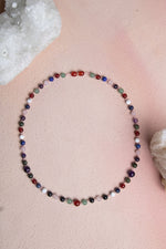 Sertifikalı Aventurin-pembe Kuvars-obsidyen-lapis-havlit-yeşim-ametist Kız Öğrenci Kolye