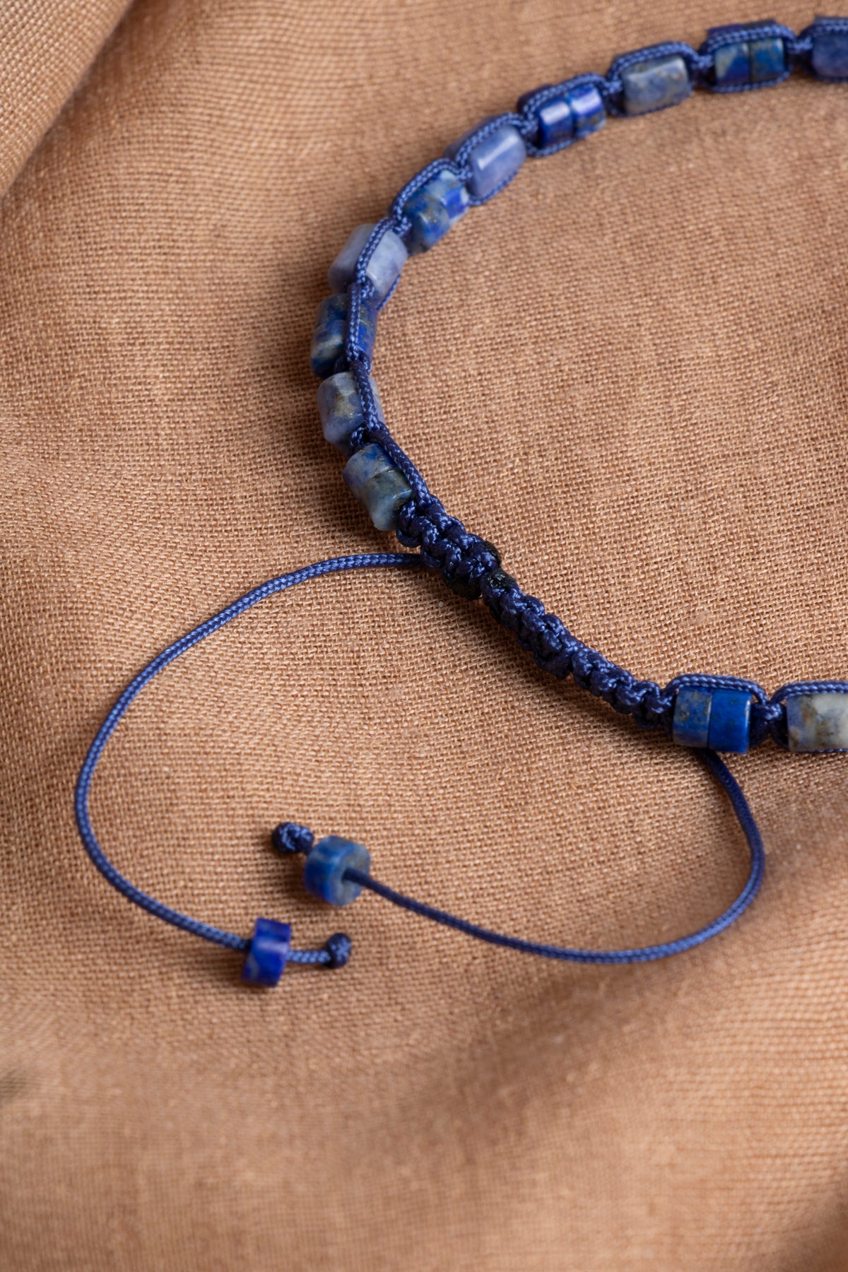 SERTİFİKALI Lapis Lazuli-Sodalit Doğal Taş Makrome Bileklik ODT224