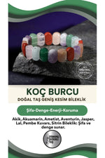 Koç Burcu Doğal Taş Geniş Kesim Bileklik