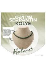 Sertifikalı Serpantin Doğaltaş Kolye 8 Mm, M545