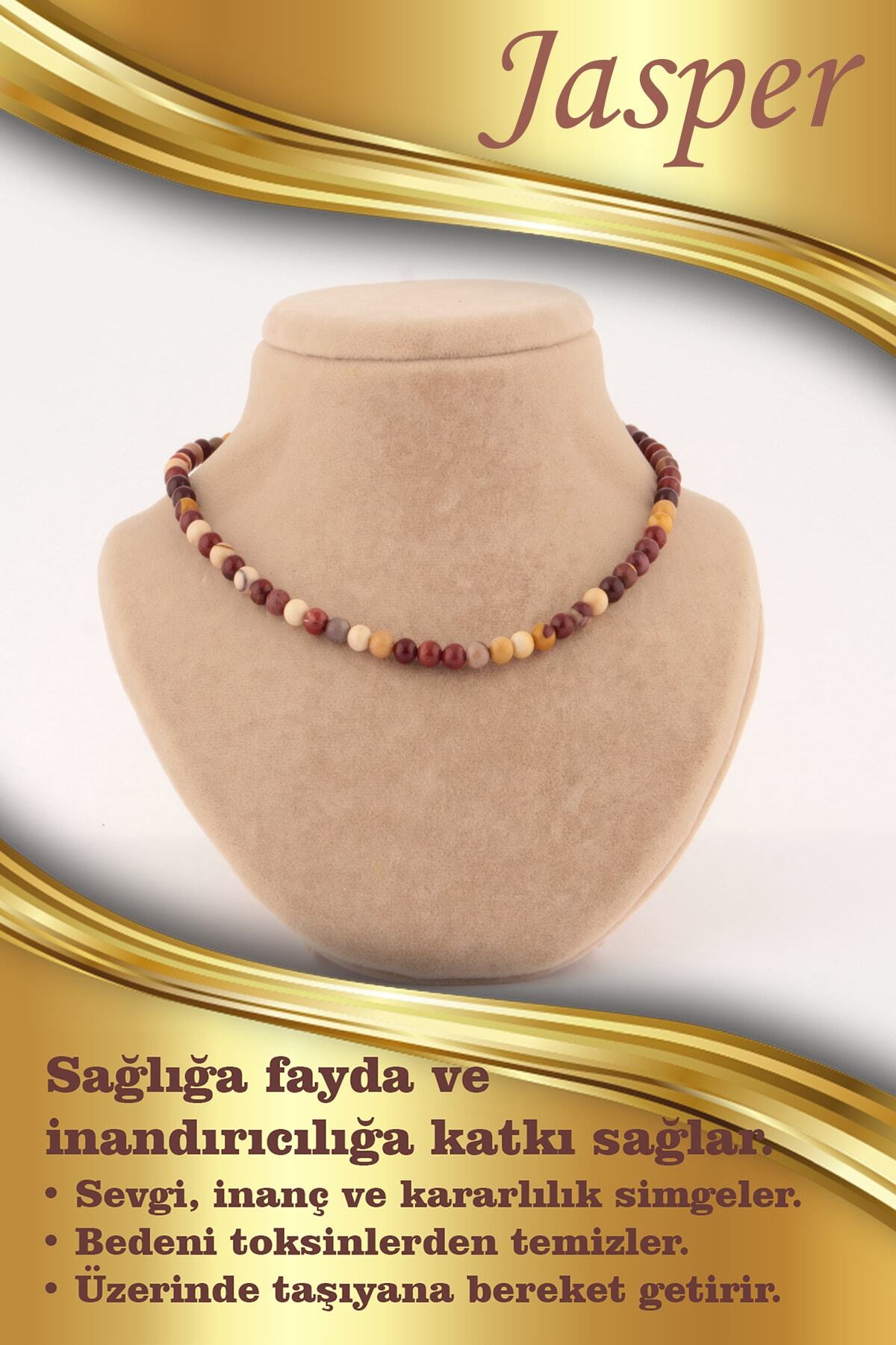 Sertifikalı Jasper 6mm Kolye (düğümsüz)