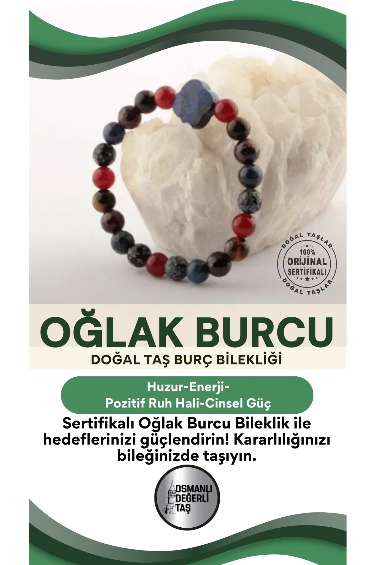 Sertifikalı Oğlak Burcu Bileklik B037