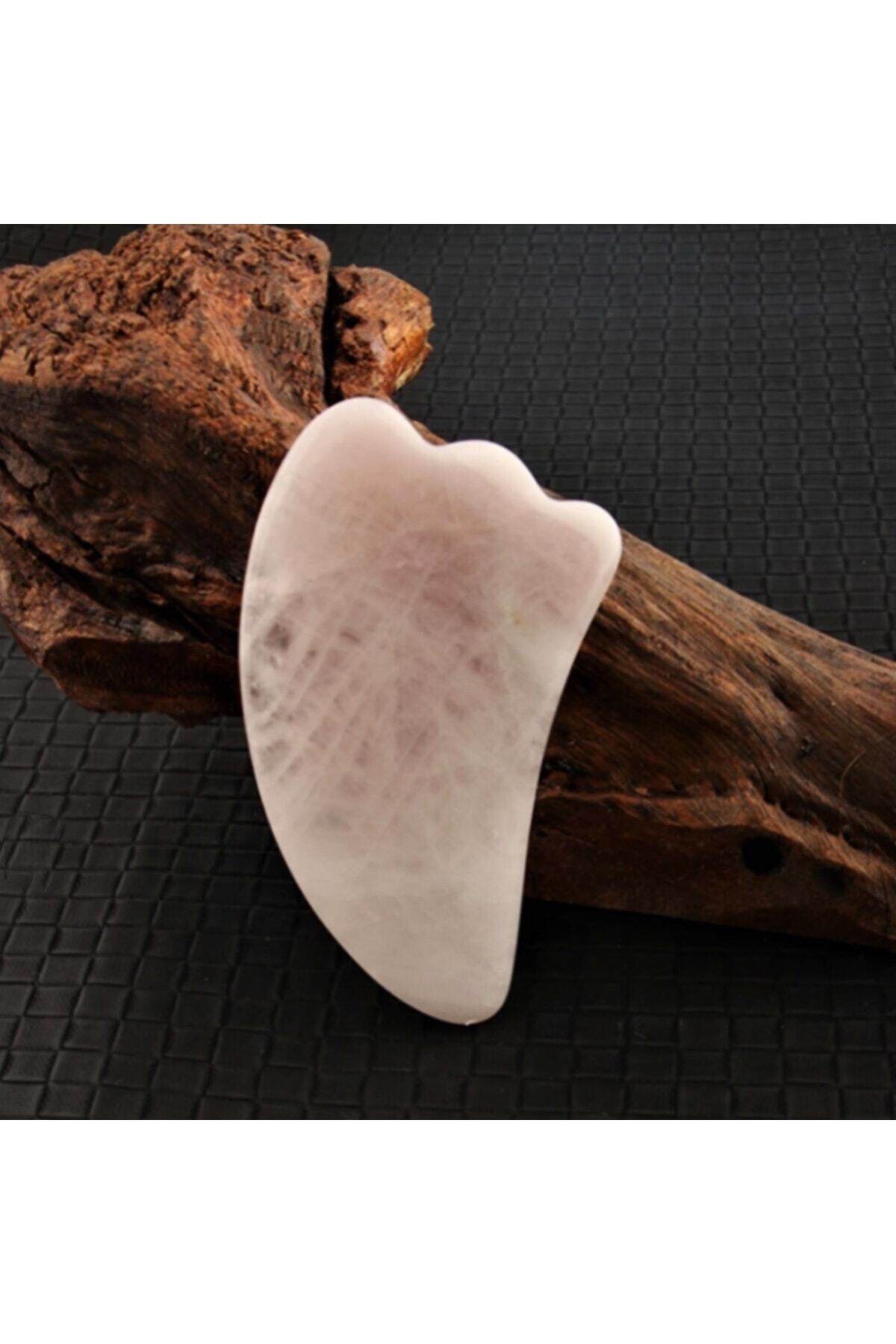 Sertifikalı Pembe Kuvars Doğal Taşı Gua Sha Kaz Ayağı Yüz Ve Vücut Masaj Aleti Ma072