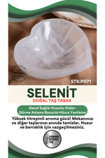 Sertifikalı Selenit Doğal Taş Kalp Tabak No:3 P071