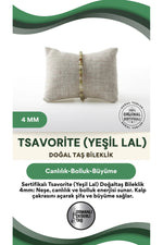 Sertifikalı Tsavorite (YEŞİL LAL) Doğaltaş Bileklik 4 Mm, B988