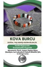 Kova Burcu Doğal Taş Geniş Kesim Bileklik