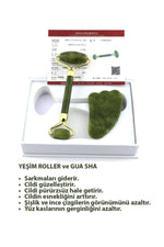 Sertifikalı 1. Sınıf Yeşim Doğal Taşı Roller Ve Kaz Ayağı Gua Sha Masaj Takımı