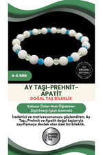 Zayıflama Açlık Bastırma Bilekliği - Ay Taşı - Prehnit - Apatit 4mm-6mm  Orijinal Doğal Taş Bileklik