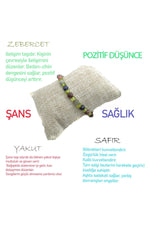 Sertifikalı Yakut-safir-zebercet Doğal Taş Bileklik B517