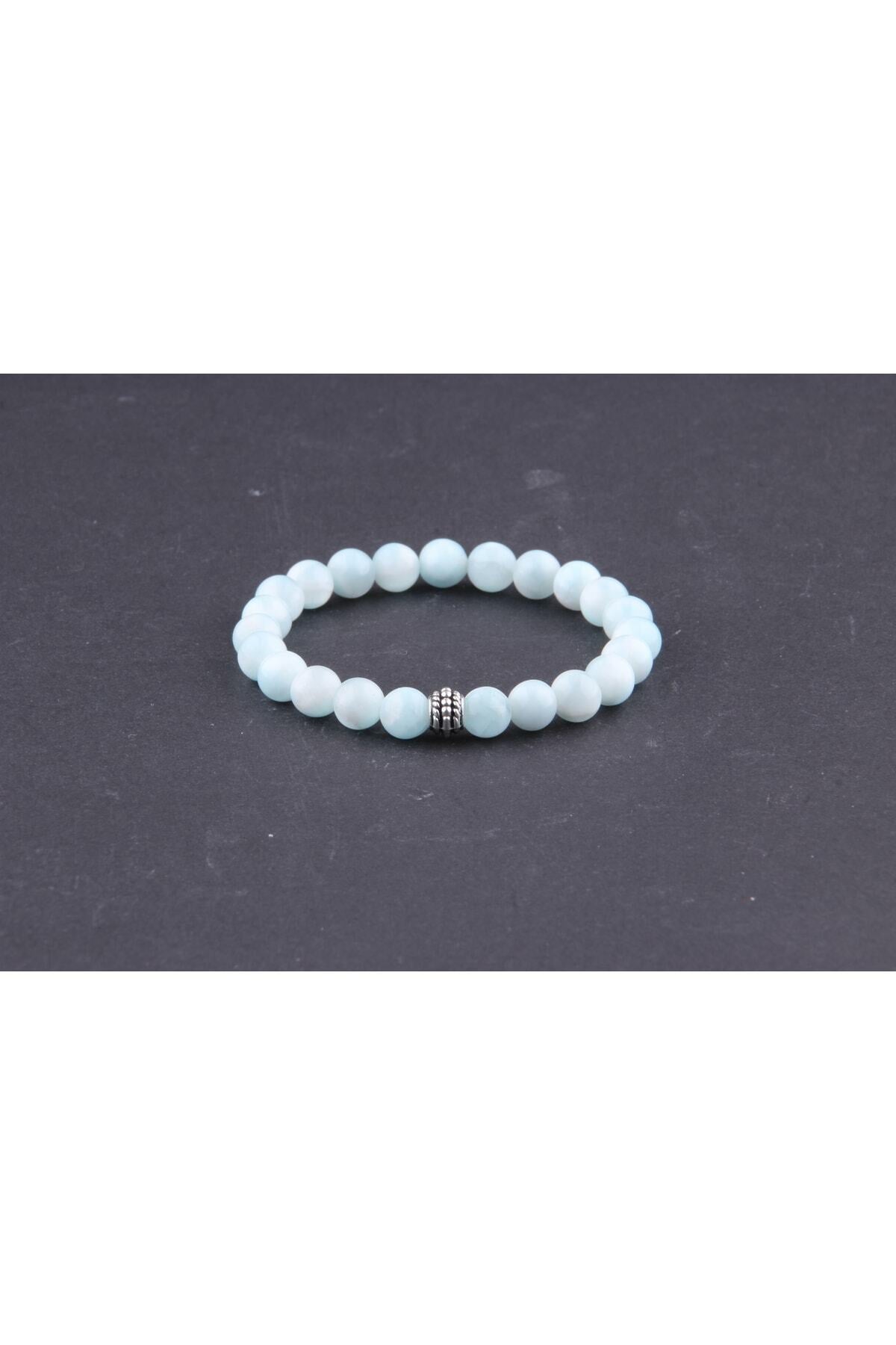 Sertifikalı Larimar Doğal Taş Bileklik 8 Mm B880