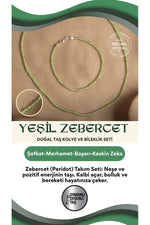 Sertifikalı Zebercet  Doğal Taş Takım Seti Yeşil