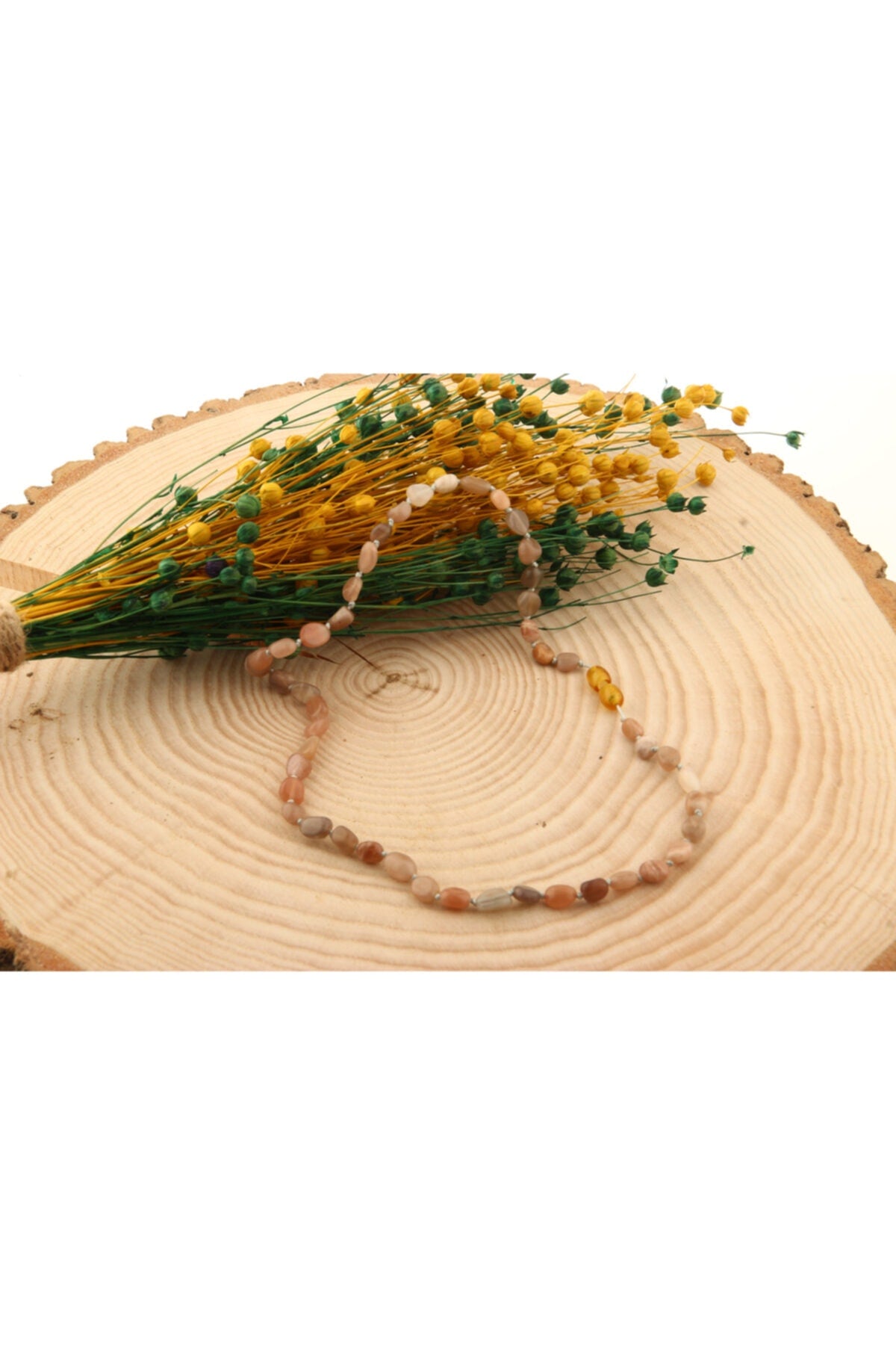 Sertifikalı Güneş Taşı Natural Kesim Doğal Taş Kolye