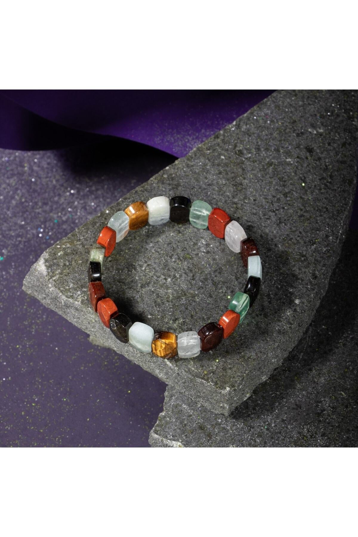Kova Burcu Doğal Taş Geniş Kesim Bileklik