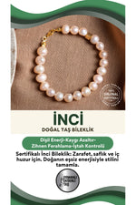 SERTİFİKALI İnci Doğal Taş Bileklik