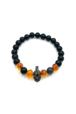 Kehribar Shungite Gladyatör Aparatlı 8mm Doğal Taş Bileklik