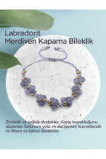 Labradorit Doğal Taş Merdiven Kapama Bileklik Özel Tasarım