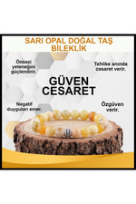 Sertifikalı Sarı Opal Doğal Taş Bileklik 8 Mm - B875