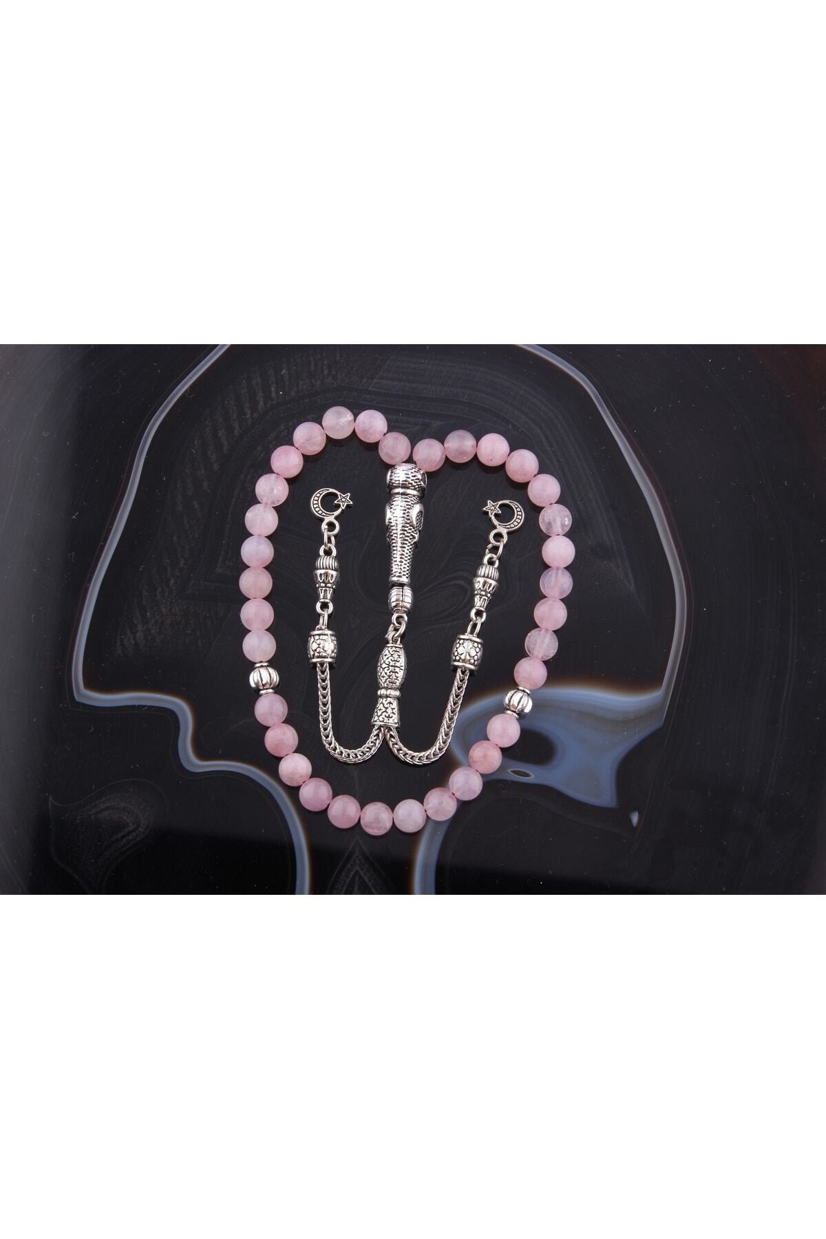 Sertifikalı Pembe Kuvars Doğaltaş Tesbih 6 Mm, T209