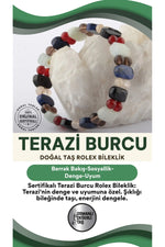 Sertifikalı Terazi Burcu Doğal Taş Roleks Bileklik B012