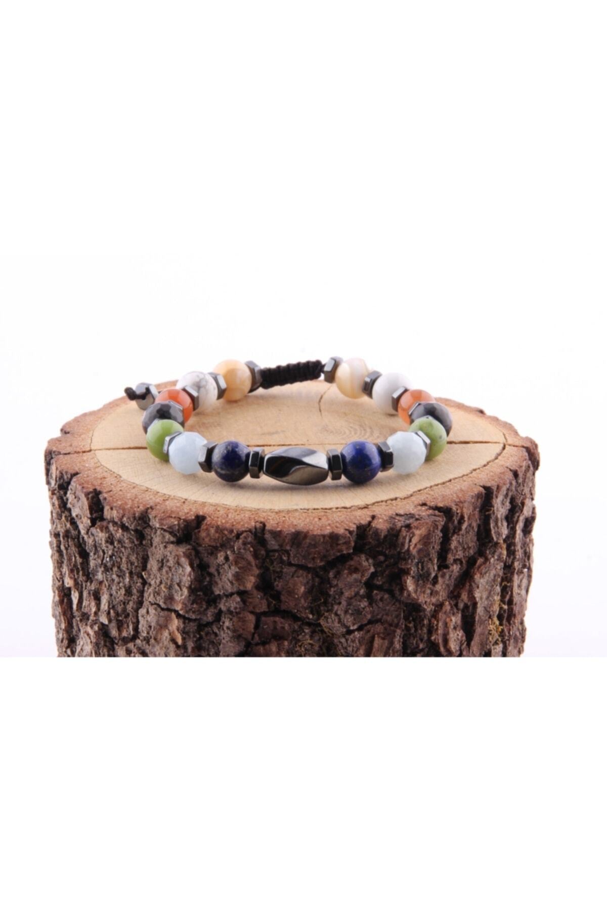 Unisex Öğrenci Bilekliği-shungite-akuamarin-obsidyen-havlit-lapis-yeşim-hakiki Yemen Akiği-sedef