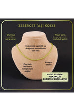 Sertifikalı Zebercet Doğal Taş Kolye - 3mm Yeşil