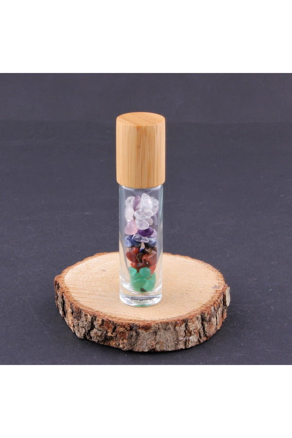 Sertifikalı Çakra Doğal Taş Esans Ve Yağ Şişesi - 150 Ml, 8 Cm Bambu Kapak - Eyş016