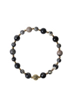 SERTİFİKALI Gümüş Jasper-Hematit Doğal Taş Bileklik 6-8 mm
