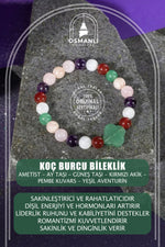 Koç Burcu Doğal Taş 8mm Yonca Bileklik